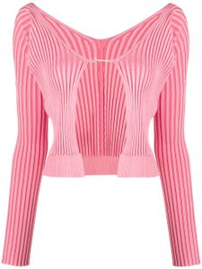 Jacquemus cardigan La maille Pralù à design nervuré - Rose