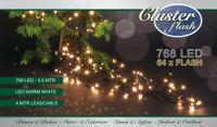 Clusterverlichting met knipperlampjes 768l/4,5m led warm wit met 64l knipperend - Annas collection