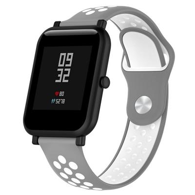 Double Colour Silicone Sport Wrist Strap for Huawei Watch Series 1 18mm(Grey White)