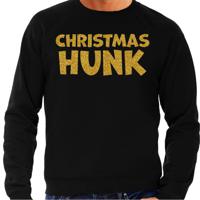 Foute Kersttrui voor heren - Christmas hunk - zwart - glitter goud - Kerstfeest