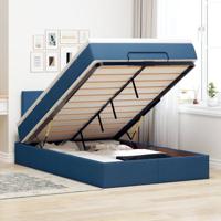 Bed met matras 120x200 cm stof blauw