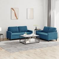 2-delige Loungeset met kussens fluweel blauw