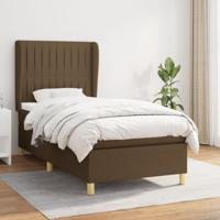 Boxspring met matras stof donkerbruin 90x190 cm