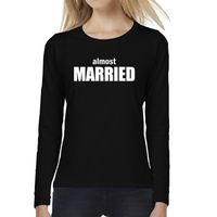 Almost Married vrijgezellen feest tekst t-shirt long sleeve zwa