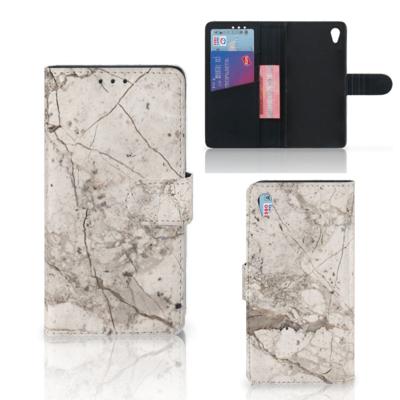 Sony Xperia Z3 | Bookcase | Marmer Beige