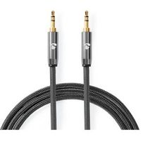 Stereo-Audiokabel | 3,5 mm Male - 3,5 mm Female | Gun Metal Grey | Gevlochten kabel