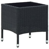 Tuintafel 40x40x45 cm poly rattan zwart - thumbnail