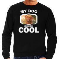 Franse mastiff honden sweater / trui my dog is serious cool zwart voor heren - thumbnail