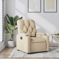 Fauteuil verstelbaar stof crèmekleurig
