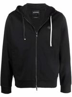 Emporio Armani hoodie zippé à patch logo - Noir