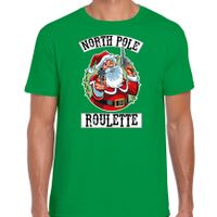 Fout Kerstshirt / outfit Northpole roulette groen voor heren