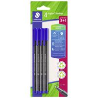 Staedtler triplus 334 R-3BK4 Fineliner Blauw 0.3 mm 4 stuk(s) - thumbnail