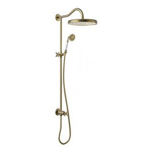 Tres Clasic glijstang set met regendouche 108 cm vintage Messing mat