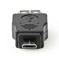 Nedis USB Micro-B Adapter | USB 2.0 | USB Micro-B Male | USB-A Female | 480 Mbps | Vernikkeld | PVC | Zwart | Blister - CCGB60901BK - thumbnail