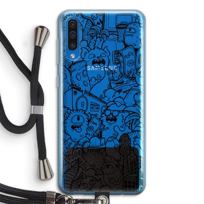 Vexx Black City : Samsung Galaxy A50 Transparant Hoesje met koord