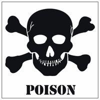 Giftig gevaarsymbool sticker 10,5 cm   -