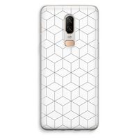 Zwart-witte kubussen: OnePlus 6 Transparant Hoesje