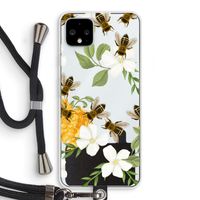 No flowers without bees: Pixel 4 XL Transparant Hoesje met koord No flowers without bees: Pixel 4 XL Transparant Hoesje met koord