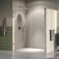 Brauer Void - Nisdeur - 2-Delig - Helder Glas - 170 x 200 cm - Omkeerbaar - met Draaideur 70 cm - Aan Muur - incl. Glascoating - PVD RVS-Kleurig