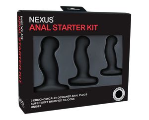 Nexus Anal Starter Kit Buttplugset Zwart Silicium 3 stuk(s)