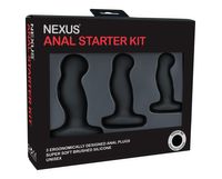 Nexus Anal Starter Kit Buttplugset Zwart Silicium 3 stuk(s) - thumbnail