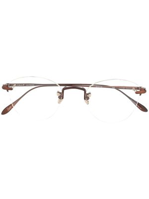 EQUE.M lunettes de vue Izayoi à monture ronde - Marron