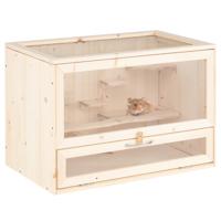 Houten Hamsterkooi met Net-opklapdeksel & Multi-trappen Hamster Leefruimte Ren