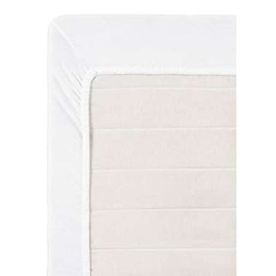 Hoeslaken topdekmatras Jersey - wit - 90x200 cm
