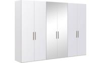 Goossens Kledingkast Easy Storage Ddk, Kledingkast 304 cm breed, 220 cm hoog, 4x glas draaideur en 2x spiegel draaideur midden Goossens Kledingkast Easy Storage Ddk, Kledingkast 304 cm breed, 220 cm hoog, 4x glas draaideur en 2x spiegel draaideur midden