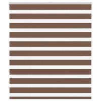 VidaXL Zebra rolgordijn 125x100 cm stofbreedte 120,9cm polyester bruin