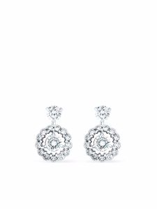 David Morris boucles d'oreilles pendantes Elizabeth en or blanc 18ct ornées de diamants - Argent