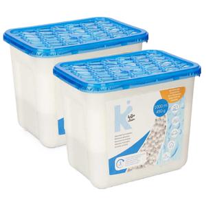 Vochtvanger 1000ml - 2x - opneem korrels - Tegen schimmel/condens/geur - kelder/garage/huis/kasten