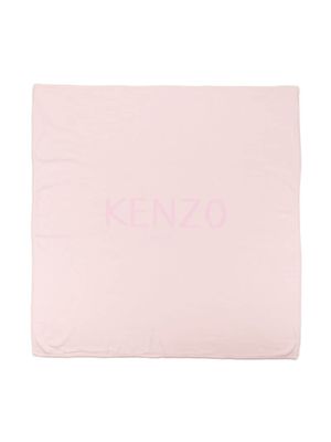 Kenzo Kids couverture à logo brodé - Rose