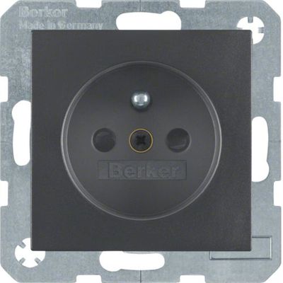 Berker S1 B1/B3 wandcontactdoos met Penaarde 1-voudig antraciet mat 6768761606