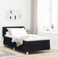 Boxspringbed met matras creme 90x200 cm stof Zwart 90 x 200 cm