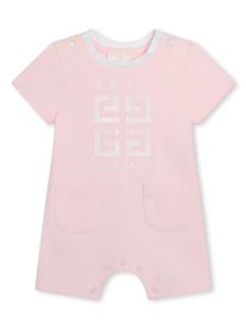 Givenchy Kids barboteuse en coton à logo imprimé - Rose