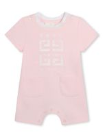 Givenchy Kids barboteuse en coton à logo imprimé - Rose - thumbnail