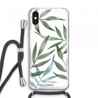 Tropical watercolor leaves: iPhone XS Max Transparant Hoesje met koord
