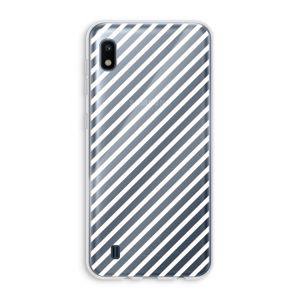 Strepen zwart-wit: Samsung Galaxy A10 Transparant Hoesje