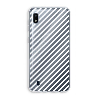 Strepen zwart-wit: Samsung Galaxy A10 Transparant Hoesje