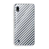Strepen zwart-wit: Samsung Galaxy A10 Transparant Hoesje