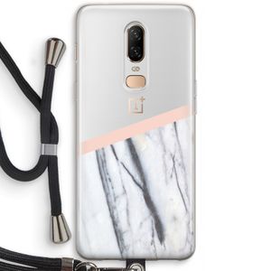 A touch of peach: OnePlus 6 Transparant Hoesje met koord