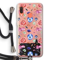 Bloemetjes: Samsung Galaxy A20e Transparant Hoesje met koord