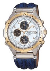 Horlogeband Seiko 7T32-7C40 / SDW612P1 / SDW612P6 Leder Blauw 18mm