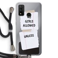 No Girls Allowed Unless: Huawei P Smart (2020) Transparant Hoesje met koord