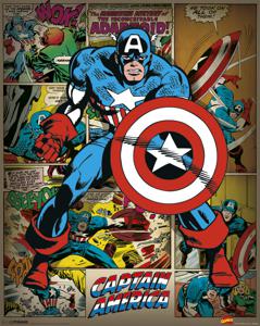 Marvel Comics Captain America Retro Poster 40x50cm