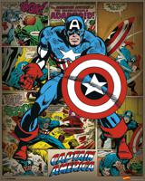 Poster Marvel Comics Captain America Retro 40x50cm - thumbnail