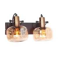 Steinhauer Dubbele wandlampGlaslic amber glas - 3865BR