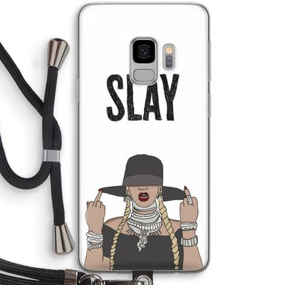 Slay All Day: Samsung Galaxy S9 Transparant Hoesje met koord