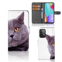 Samsung Galaxy A52 | Telefoonhoesje | Met pasjeshouder | Kat